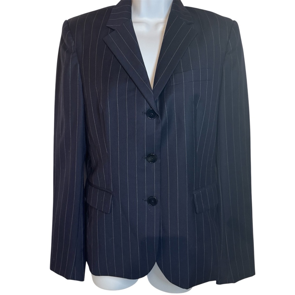 RALPH LAUREN PINSTRIPED WOOL WOMENS SUIT SZ 10